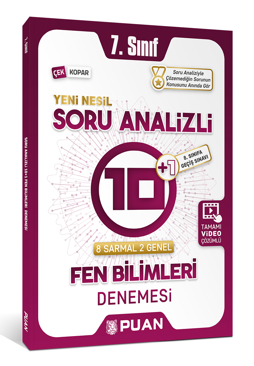 Puan Yayınları 7. Sınıf Fen Bilimleri Soru Analizli 10+1 Deneme