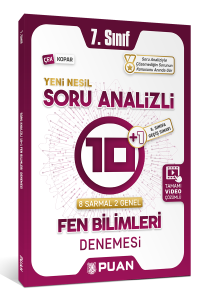 Puan Yayınları 7. Sınıf Fen Bilimleri Soru Analizli 10+1 Deneme