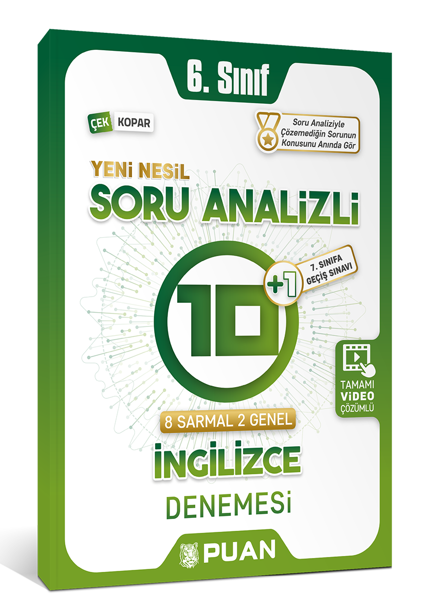 Puan Yayınları 6. Sınıf İngilizce Soru Analizli 10+1 Deneme
