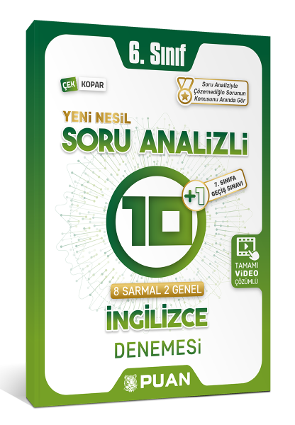 Puan Yayınları 6. Sınıf İngilizce Soru Analizli 10+1 Deneme