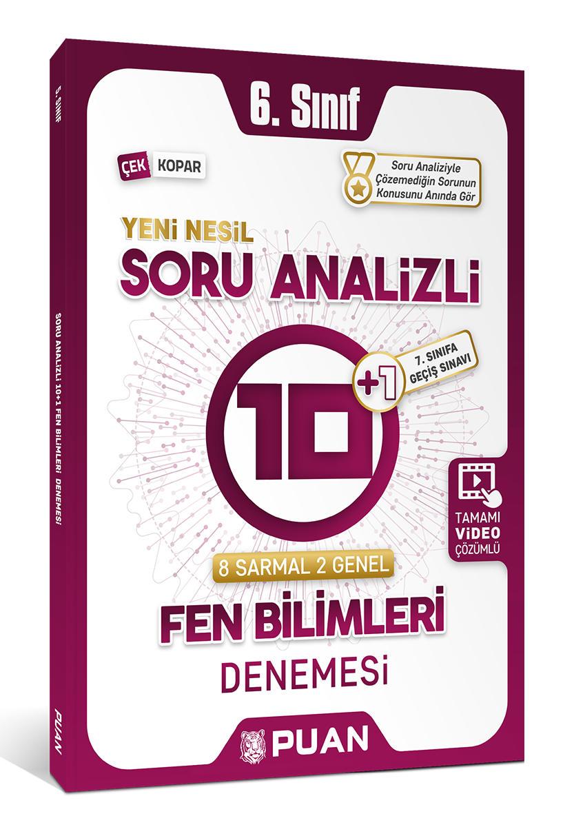 Puan Yayınları 6. Sınıf Fen Bilimleri Soru Analizli 10+1 Deneme