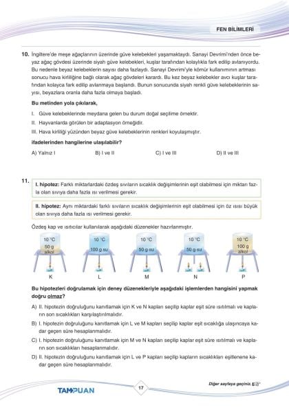 Puan Yayınları Tam Puan 8. Sınıf LGS 3 Deneme
