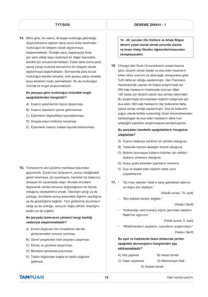 Puan Yayınları Tam Puan TYT  3 Deneme